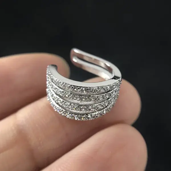 Wholesale 1 Piece Simple Style Solid Color Plating Inlay Copper Zircon Ear Cuffs