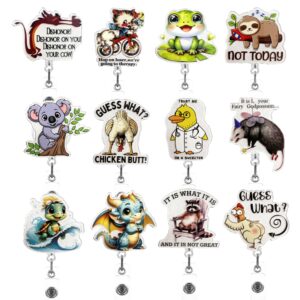 Wholesale Cross-border New Creative Animal Quotations Acrylic Badge Clip DIY Work Certificate Hanging Clip Clip Buckle Telescopic Easy Pull Buckle