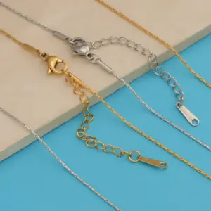 PVD Coated 18K Gold Real Gold Plated Geometric Stainless Steel Basic Waterproof Non Tarnish Stainless Steel Necklace