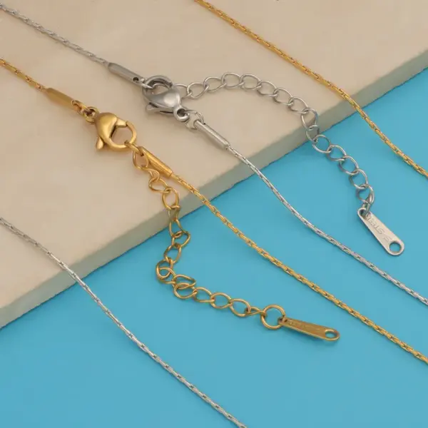 PVD Coated 18K Gold Real Gold Plated Geometric Stainless Steel Basic Waterproof Non Tarnish Stainless Steel Necklace