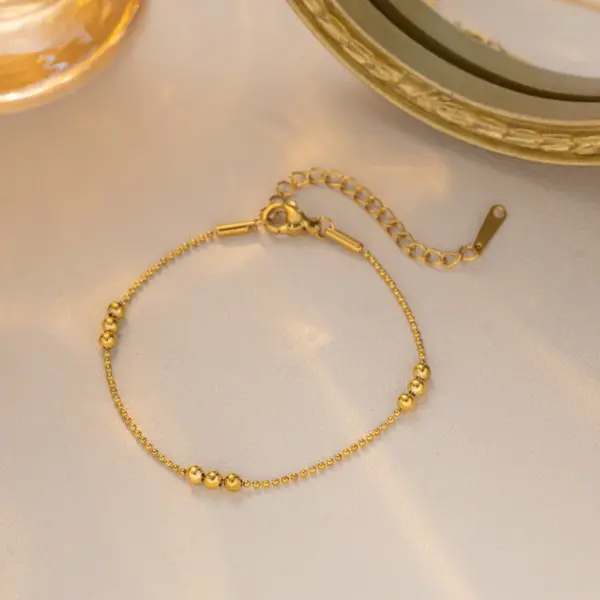 Titanium Steel Necklace For Women Simple Trendy Set Geometric Gold-Plated Sequins Inlaid Black