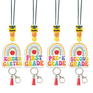 Wholesale Amazon Supply Teacher Rainbow Lanyard Silicone Bead String Lanyard Bohemian Beaded Lanyard Keychain Pendant