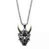 Wholesale Japanese Ghost Mask Horror Gift Necklace Jewelry Men's Necklace Hip-hop Necklace Men