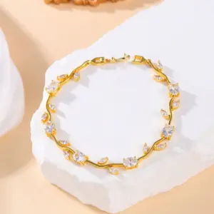 oly-9008f2176c6761d12b9d6c3bdf7c0f15 Wholesale Jewelry Retro Classic Style Leaf Copper Plating Bracelets