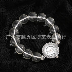 Threaded round bracelet watch