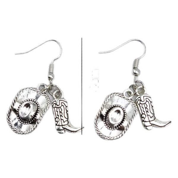 Wholesale Cowboy Hat Denim Boots Earrings You Small Pistol Simple Bohemian Creative Retro Earrings Western Cow