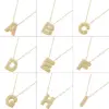 Hip-hop Exaggerated Punk Letter Copper Plating Inlay Zircon 18k Gold Plated Pendant Necklace