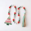 Wholesale 10pcs/pack Christmas wood beads hemp rope tassel wood beads
