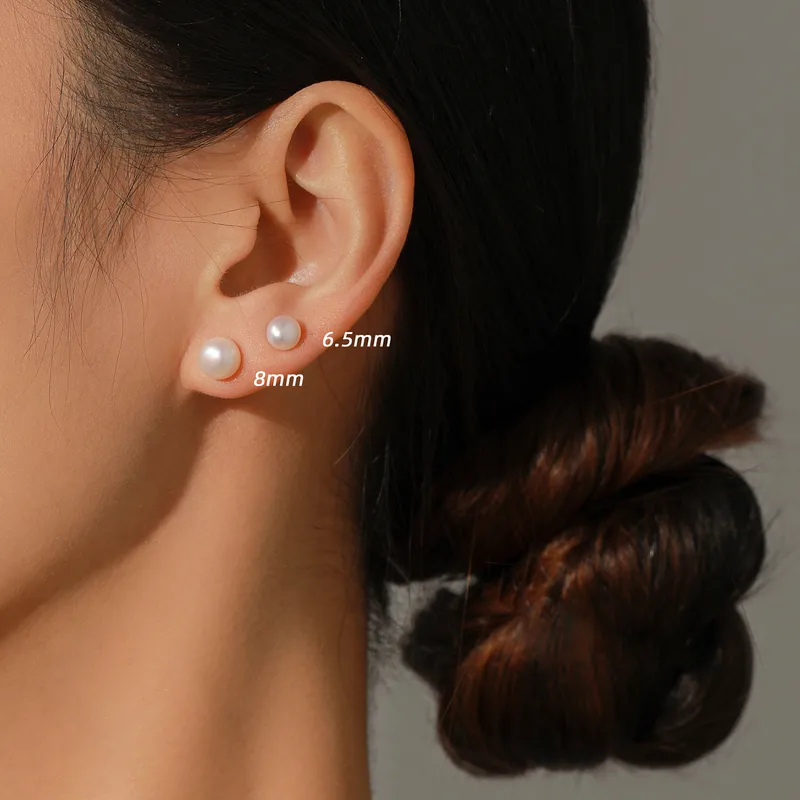 Wholesale 1 Pair IG Style Elegant Sweet Oval Plating 925 Sterling Silver Freshwater Pearl Stone-Free Electroplated Silver Plated Women's White Pink Pu