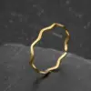 Wholesale Jewelry Fashion Geometric 201 Stainless Steel 18K Gold Plated Plating Open Ring