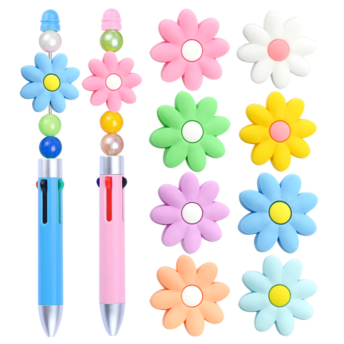 Wholesale Cute cartoon flower series soft rubber beads