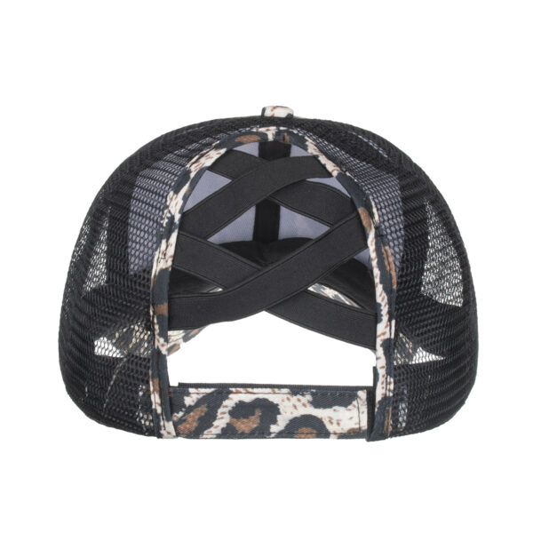 Wholesale Spring and Summer new patch cross elastic mesh ponytail baseball cap peaked cap Sun Hat sun hat B802