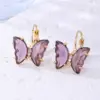Wholesale 1 Pair Sweet Butterfly Plating Inlay Copper Zircon Gold Plated Earrings