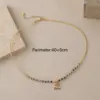 Wholesale 18K Gold Plated Brass Water Plated Heart-Shaped Beads Handmade Miyuki Beads Beaded Chain Natural Stone Necklace For Women Ultra-Fine Chain