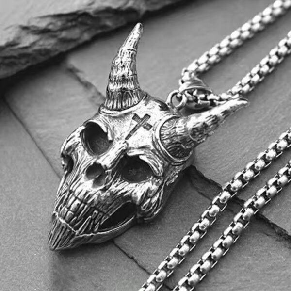 oly-90262bc7b38ec205781e28132b027720 Wholesale Fashion Niche Titanium Steel Necklace Men's Personality Punk Trend Chain Light Luxury Hip-Hop Pendant Accessories Cross-Border Hot Selling