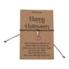 oly-9027f0a43f96cf54bc54cf5645320df7 Wholesale Cross-border exaggerated and personalized Halloween series card bracelet with bloody tools, teeth, skull, and hand-woven jewelry