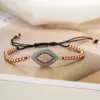 Wholesale Ins Style Devil's Eye Copper Plating Inlay Zircon 18k Gold Plated Bracelets