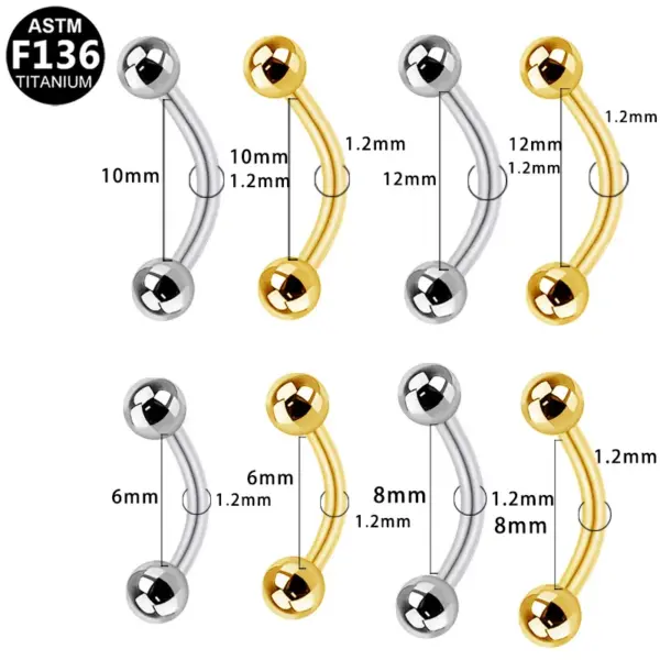 Wholesale 1 Piece Ear Cartilage Rings & Studs Simple Style Classic Style Simple Pure Titanium Titanium Alloy Polishing Plating 14K Gold Plated White Gold Plated Eyebrow Studs Ear Cartilage Rings & Studs Belly Rings