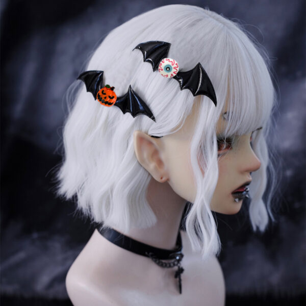 Wholesale New Halloween Headdress Dark Series Funny Pumpkin Single Eye Devil Bat Wings Side Hairpin Hairpin