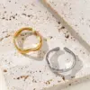304 Stainless Steel Glam Luxurious Plating Irregular Geometric Open Rings