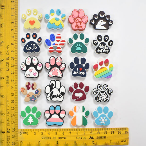 Wholesale Cute dog paw print PVC soft rubber ballpoint pen handmade beading