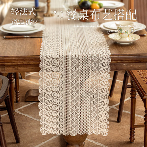 Wholesale Fine mesh hollow lace table runner decoration