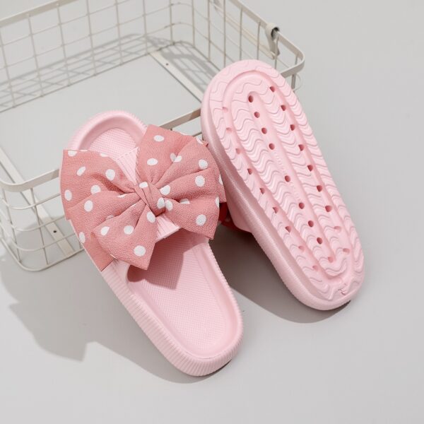 oly-904593d4bc5d19baad4bdfa19030127c Wholesale delivery fashion lka dot bow slippers women's summer outer wear thick bottom indoor one-word sandals beach shoes