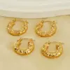Wholesale 1 Pair Simple Style Water Droplets Polishing Gold Plated Stainless Steel Titanium Steel 18K Gold Plated Earrings