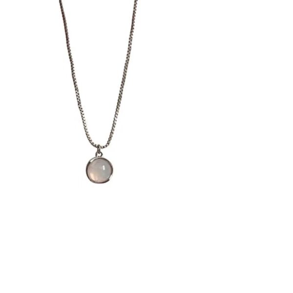 Wholesale White Moonlight Five-Piece Set Aquamaro Design Necklace Pendant Moonlight Stone Light Luxury Simple High-Level All-Match Neck Chain Clavicle