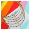 Wholesale Ig Style Simple Style Letter Glass Copper Beaded Knitting Plating 18k Gold Plated Necklace