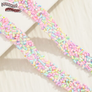 4 light pink, light purple, light green, light yellow and white cylindrical style / 1.5cm double-layer hot melt adhesive, colorful resin mixed drill strips