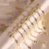 oly-905c52ce489422ffde3d76e74e4f7f88 Wholesale Jewelry Retro Letter Copper Zircon 18K Gold Plated Bracelets Paperclip Chain
