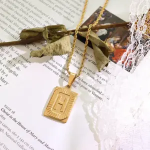 P154-H Letter Gold Necklace 50cm