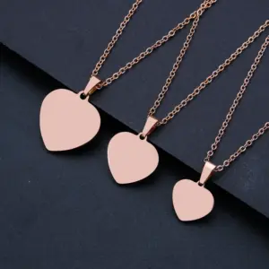 Rose Gold / 20mm Heart-Shaped 2mm Flat Cross Chain (45 5cm)