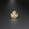Wholesale Fashion Geometric Copper Plating Zircon Ear Studs 1 Piece