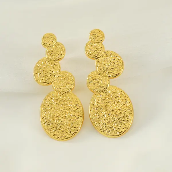 Wholesale 1 Pair Elegant Lady Classic Style Asymmetrical Irregular Solid Color 304 Stainless Steel Titanium Steel Titanium Steel 18K Gold Plated Drop Earrings