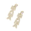 Wholesale MAMA Mother's Day Creative Letter Alloy Jewelry Diamond-inlaid Pearl Earrings Light Luxury Fashion Long Women Earrings