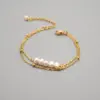 Wholesale Simple Style Round Freshwater Pearl Titanium Steel Bracelets Anklet
