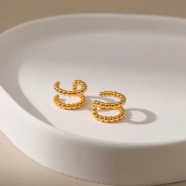 Retro Simple Style C Shape Copper Plating Inlay Zircon Ear Cuffs 1 Pair