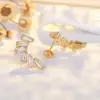 1 Pair Simple Style Square Plating Inlay Copper Zircon 14k Gold Plated Ear Studs