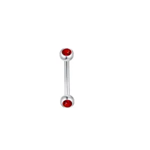 Red Double Diamond Eyebrow Ring / 1.2*10*3