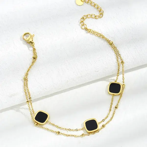 Wholesale PVD Coated Real Gold Plated 14K Gold Geometric 304 Stainless Steel Simple Style Waterproof Non Tarnish 304 Stainless Steel