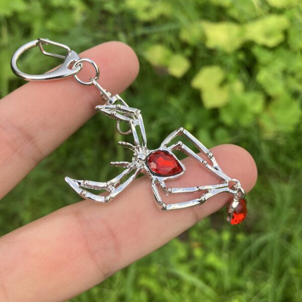 Wholesale Halloween Punk Retro Red Rhinestone Spider Necklace