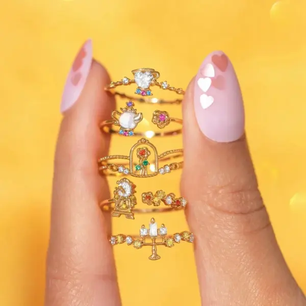 Wholesale Cartoon Character Colorful Copper Casual Simple Style Open Rings Rings