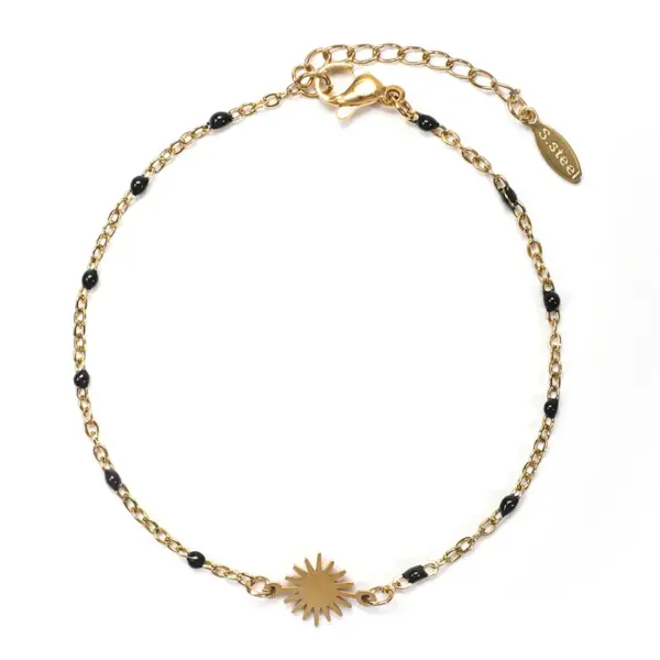 Wholesale Simple Style Sun Stainless Steel Enamel Plating Bracelets 1 Piece