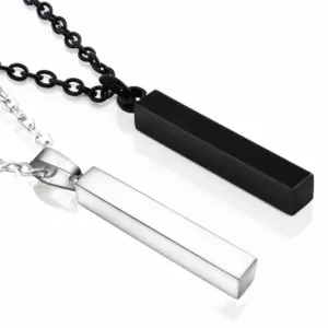 Wholesale Fashion Solid Color Rectangle Stainless Steel Plating Pendant Necklace 1 Piece