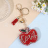 Wholesale 4pcs creative diamond-encrusted apple keychain holiday gifts