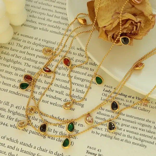 Wholesale PVD Coated 18K Gold Plated 18K Gold 304 Stainless Steel Simple Style 304 Stainless Steel Pendant Necklace
