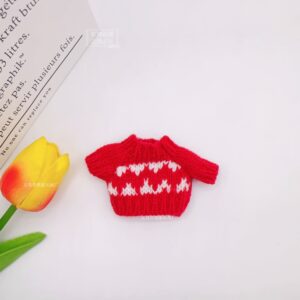 Rx130 sweater-red and white flowers