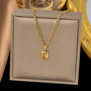 【H631】Yellow Diamond Necklace / Gold